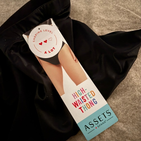 Assets by Spanx Women's Black High-Waisted Thong Shaper XL NWT - Picture 4 of 4